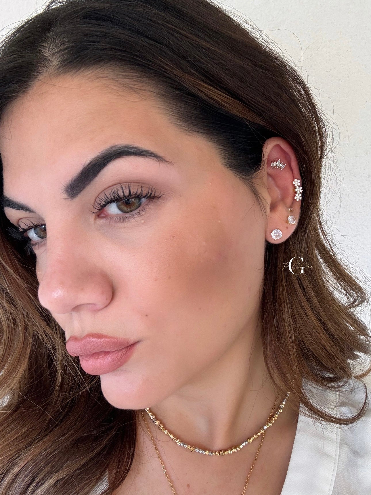 Ear cuff “Tre fiori”