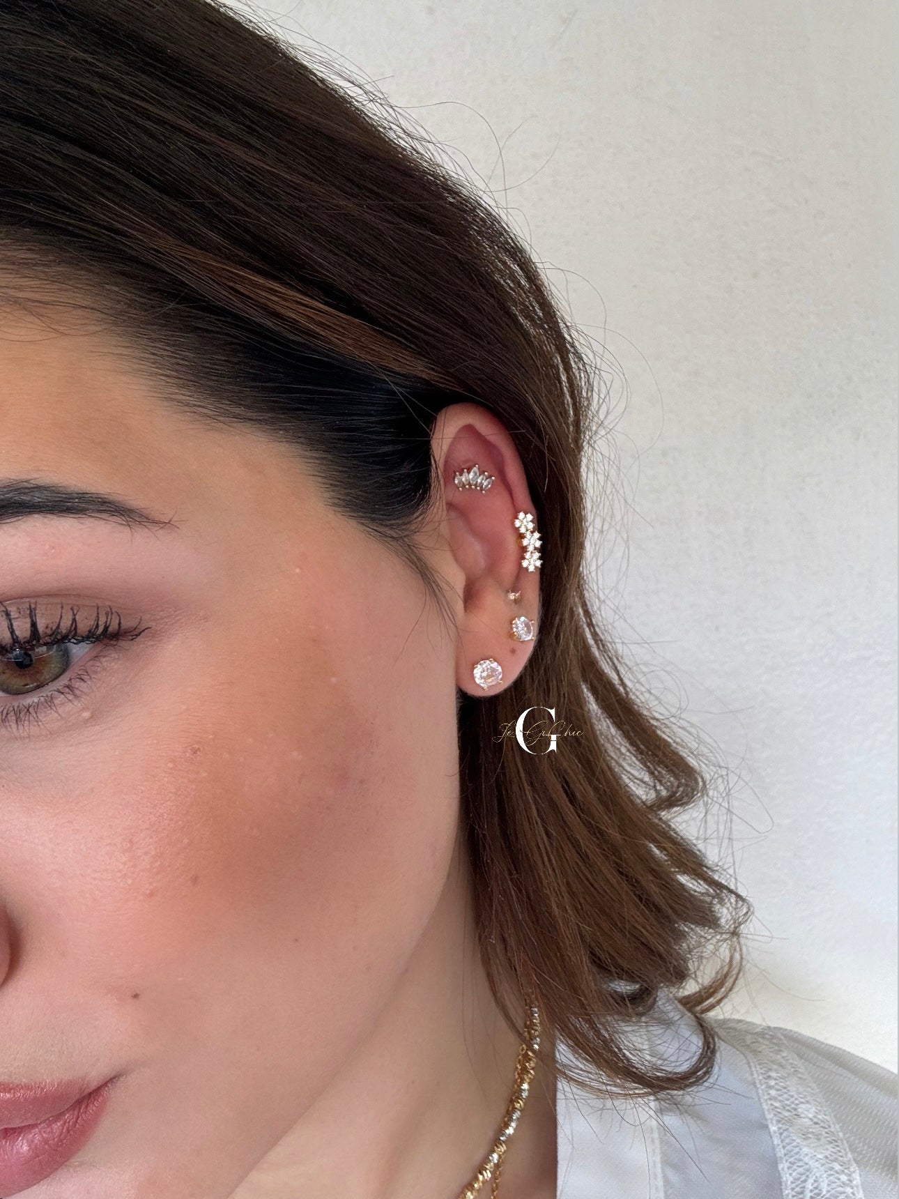 Ear cuff “Tre fiori”