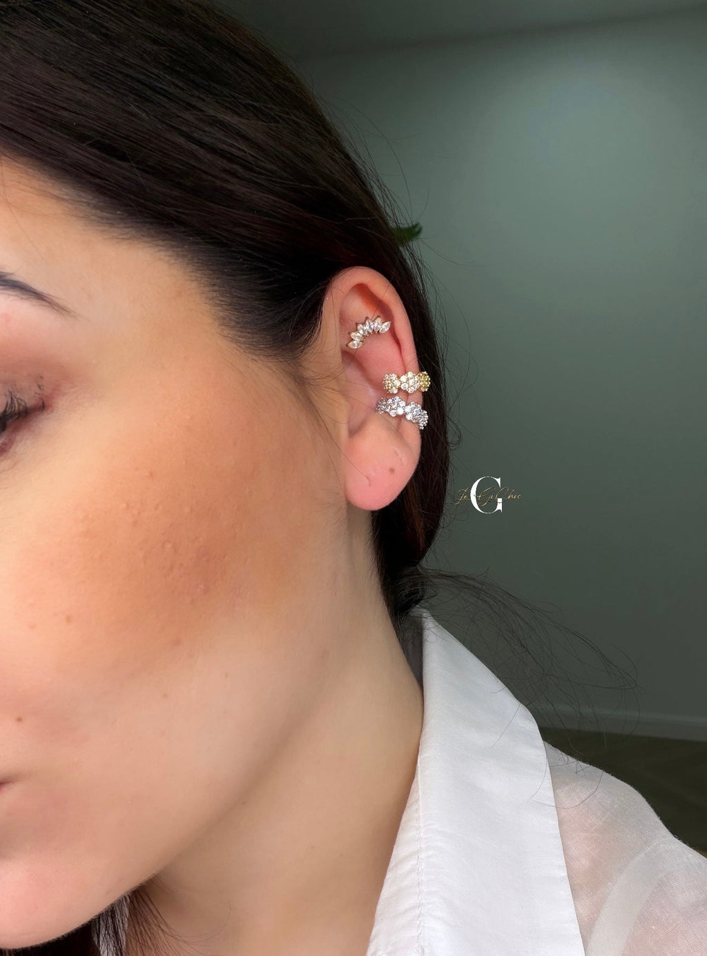 Ear cuff “Flower diamond”