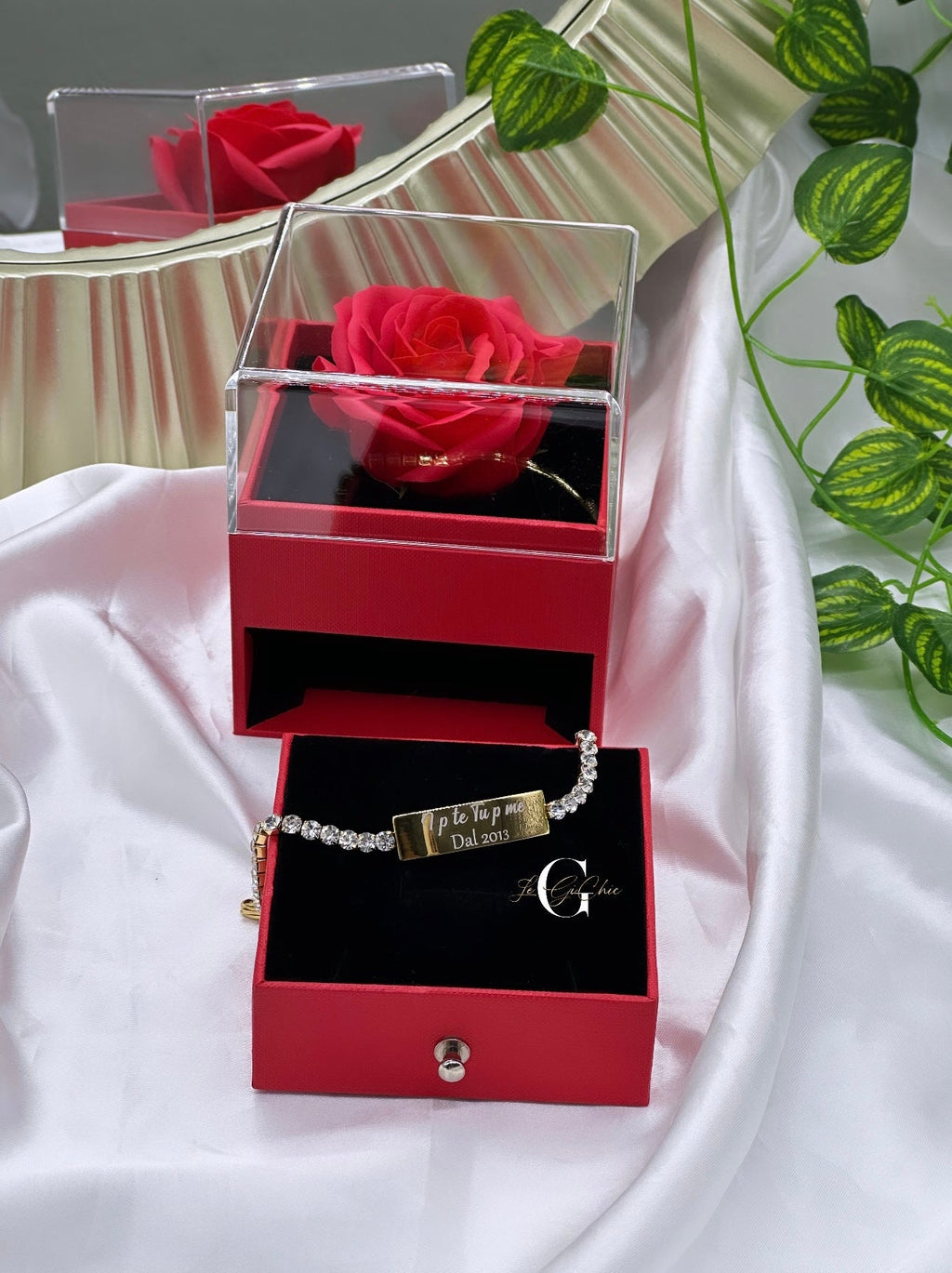 Bracciale “Tennis con piastrina”