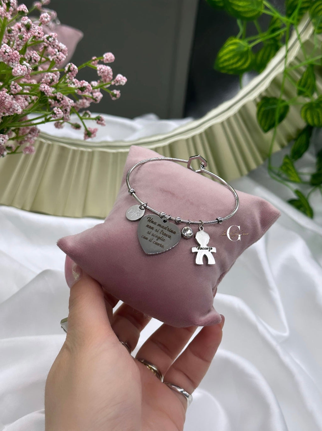 Bracciale “Bebè e cuore” pendente