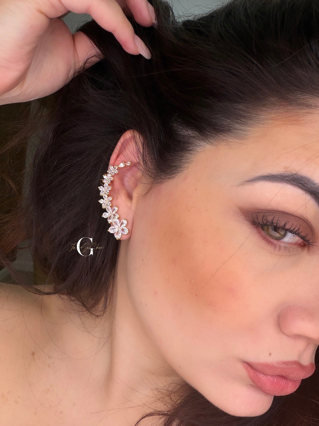 Orecchino ad ear cuff “Fiore luxury”