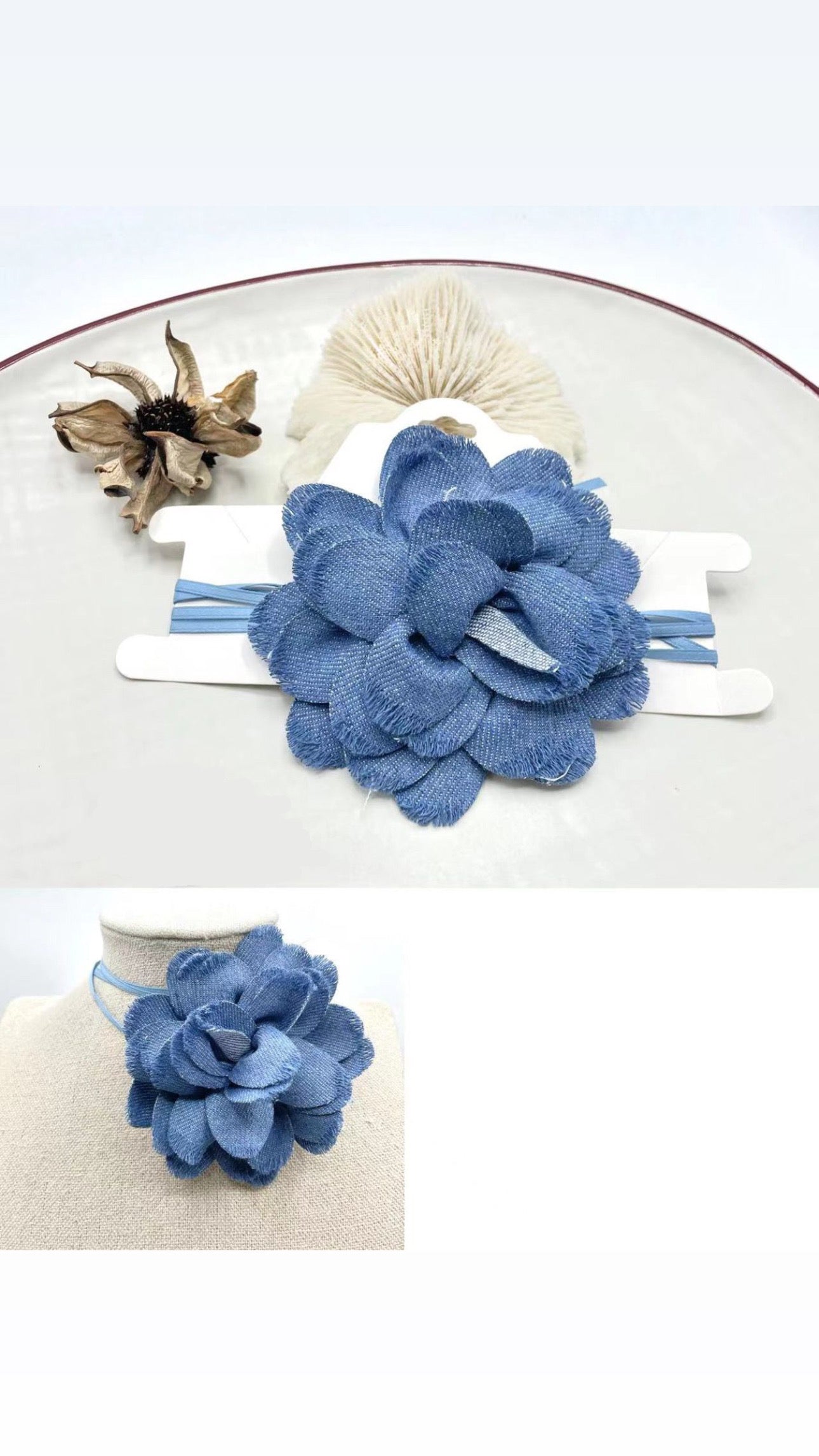 Choker con “Fiore Denim”