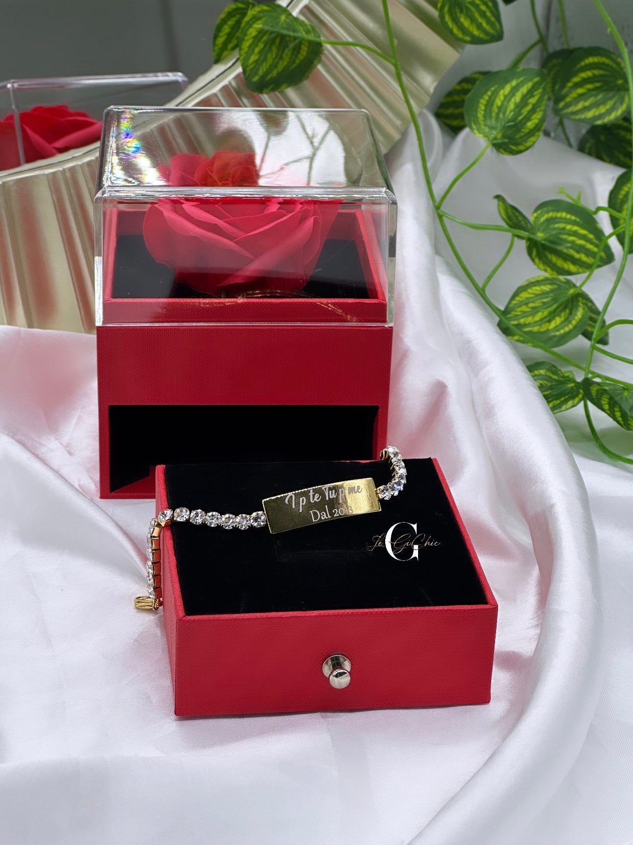 Bracciale “Tennis con piastrina”