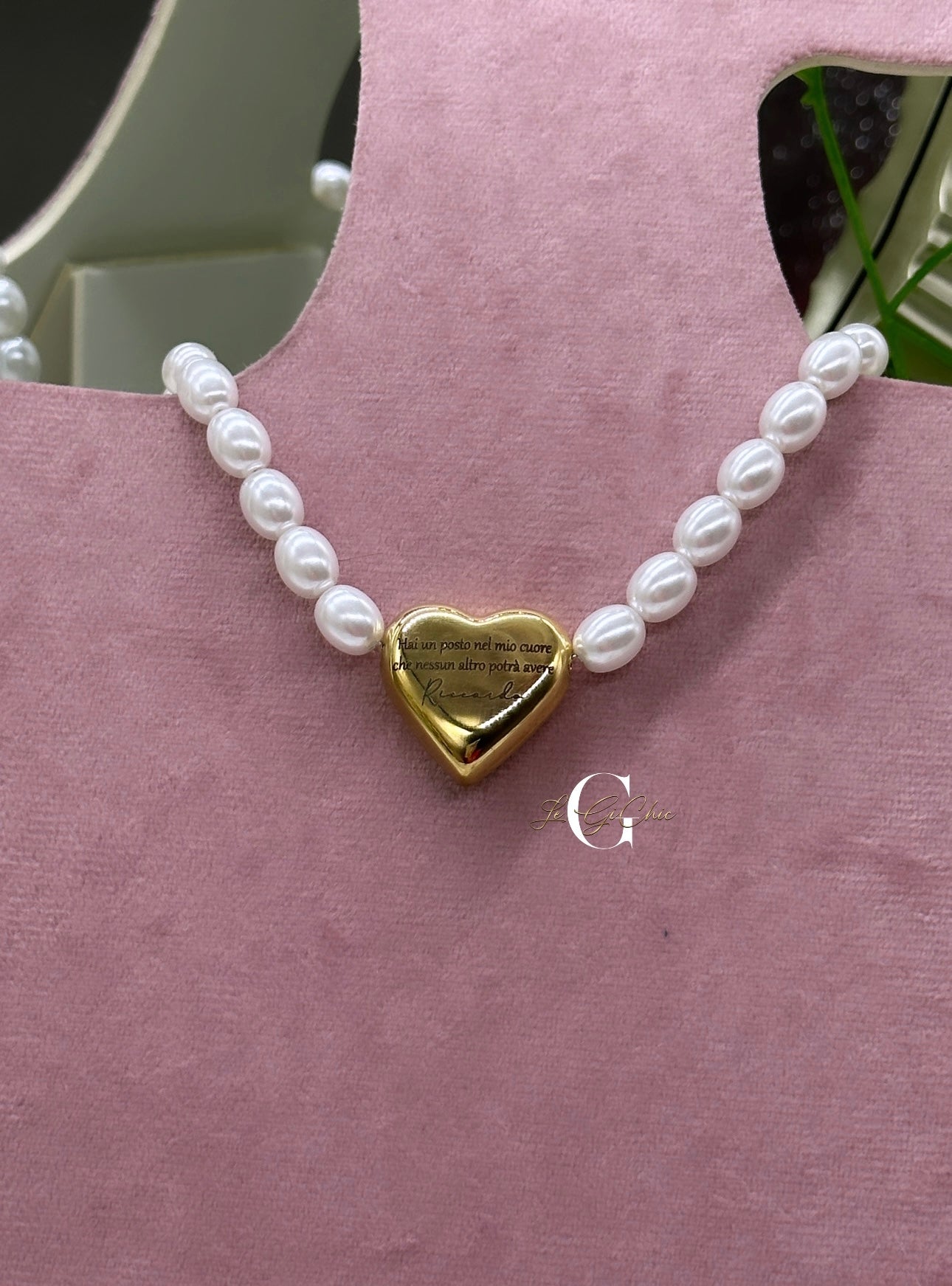 Collana “Cuore bomb con perle”