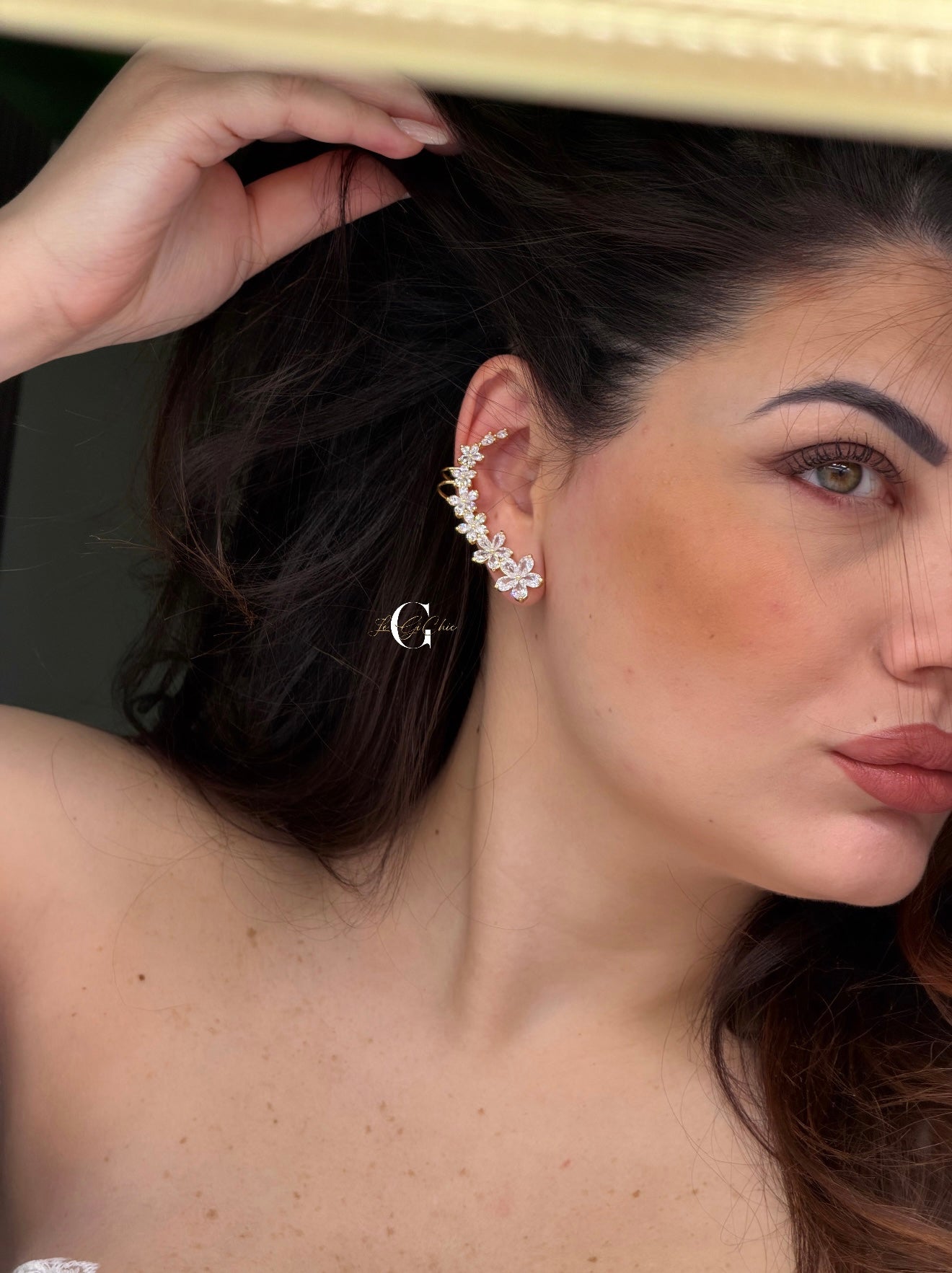 Orecchino ad ear cuff “Fiore luxury”
