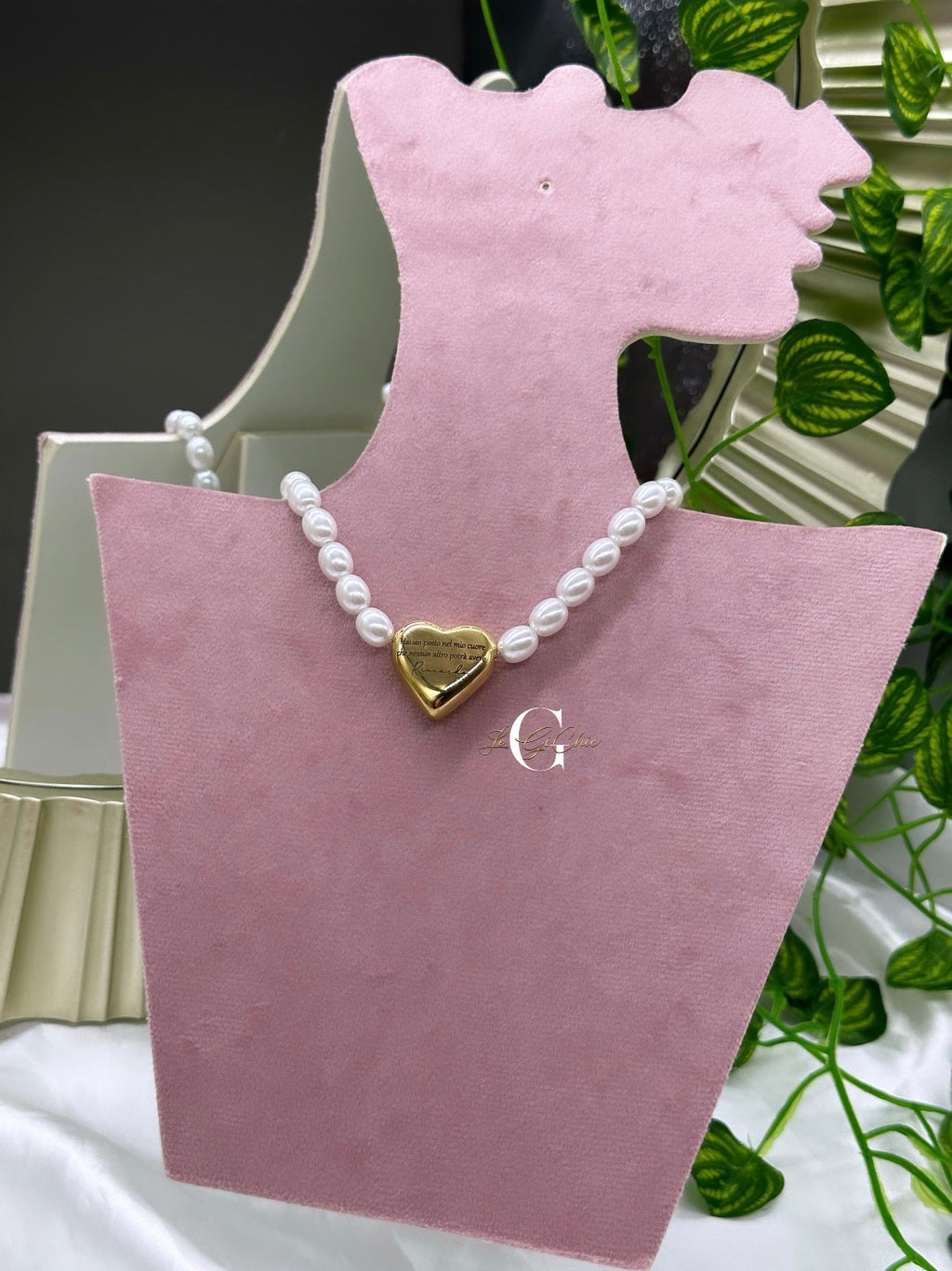 Collana “Cuore bomb con perle”