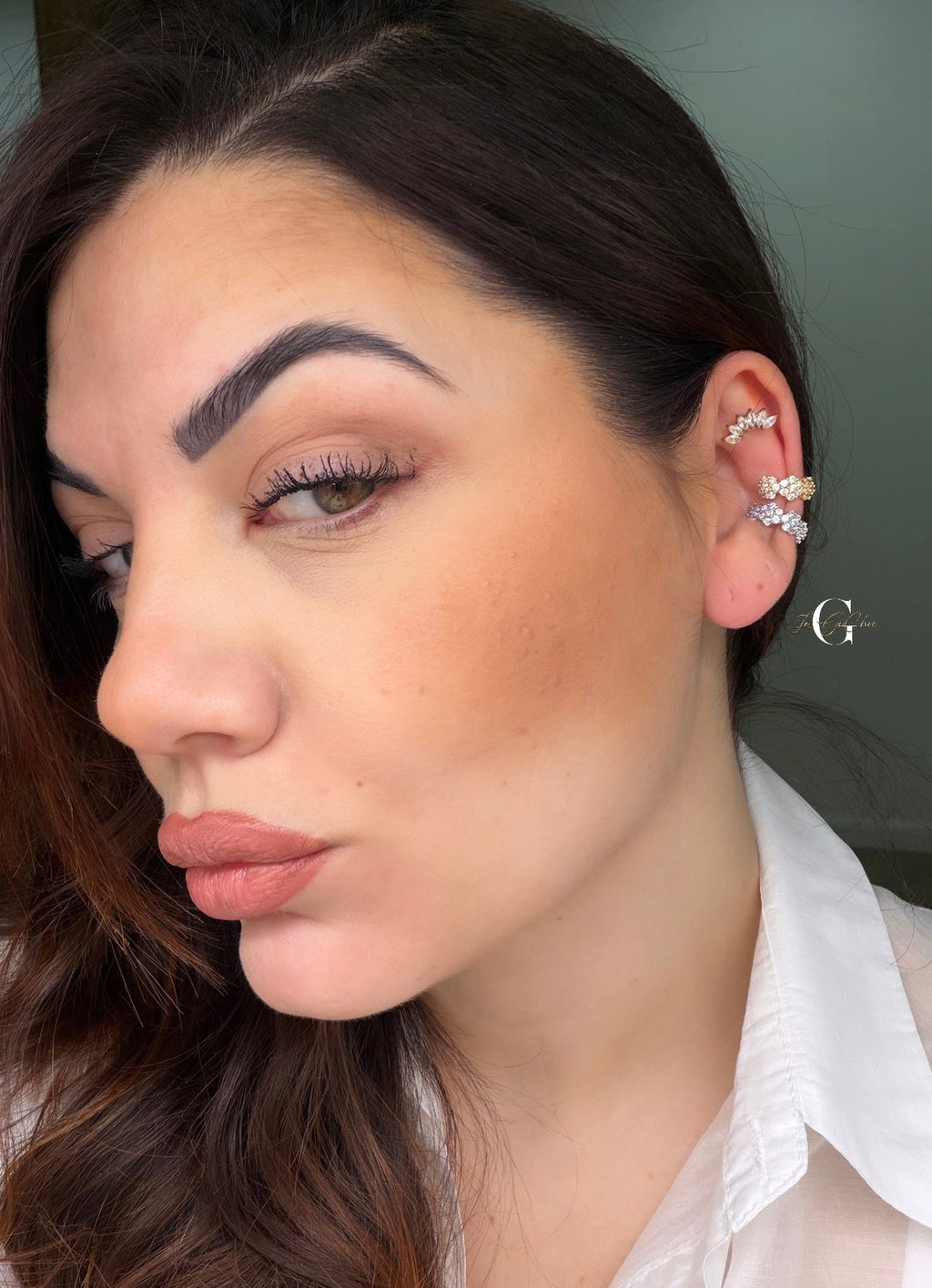 Ear cuff “Flower diamond”