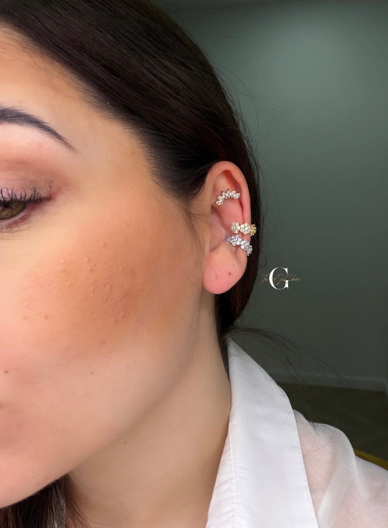 Ear cuff “Flower diamond”