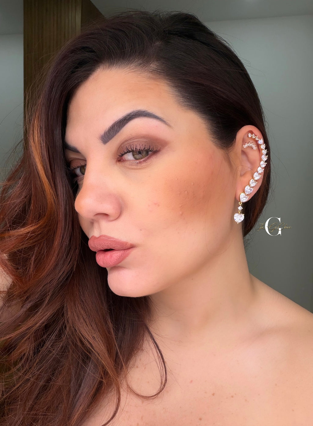 Orecchino ad ear cuff “Cuori luxury”