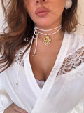 Choker “Cuore sacro con perle”
