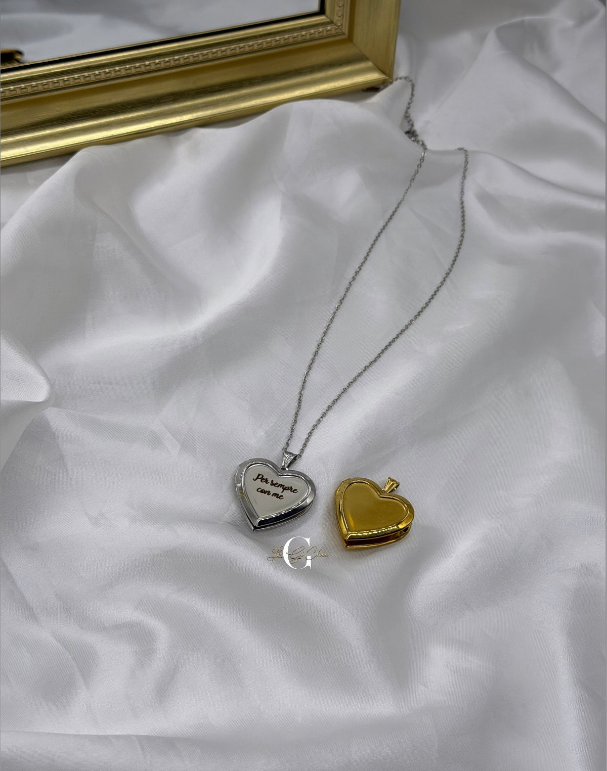 Collana “Cuore liscio apribile con incisione”