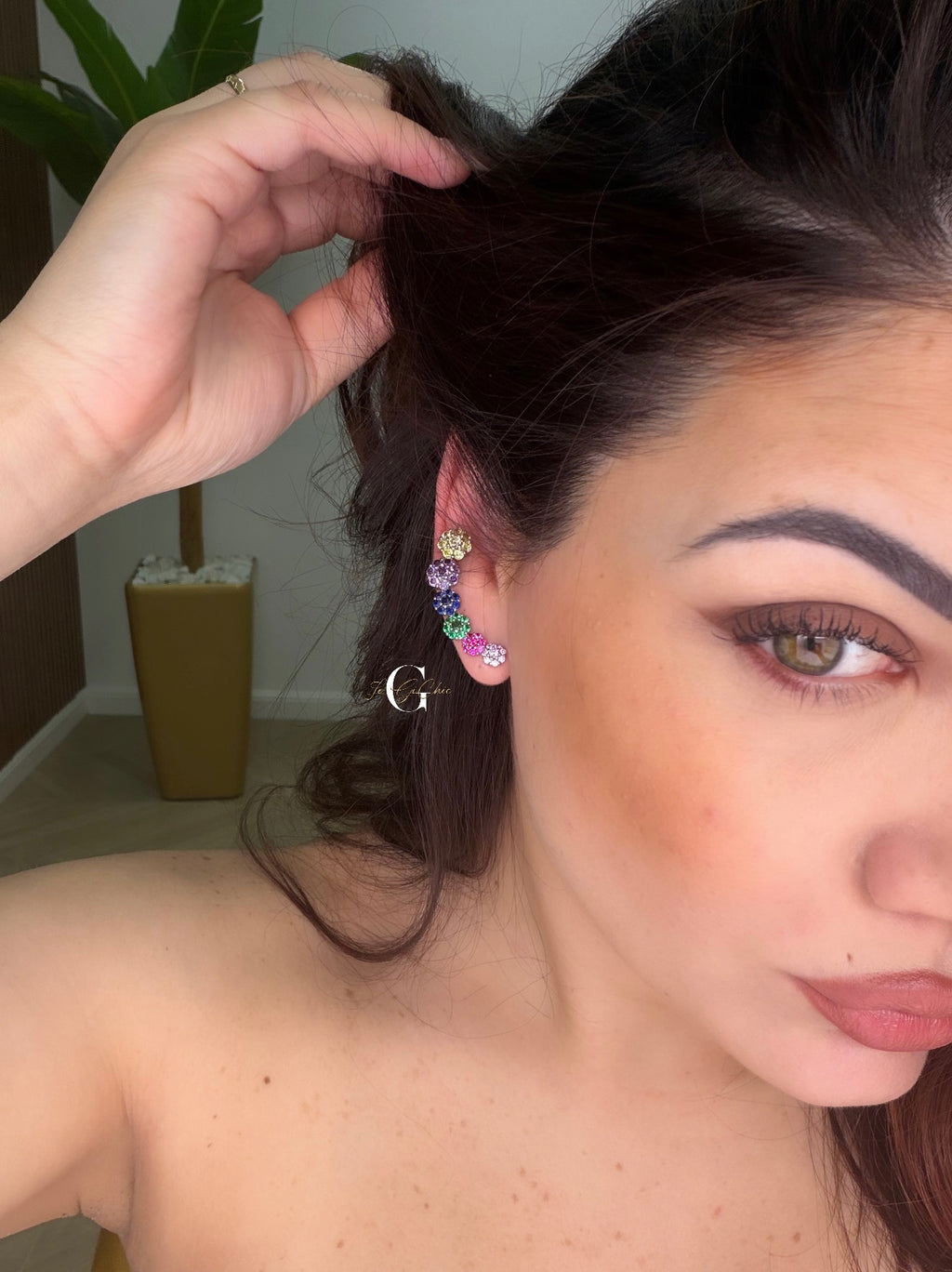 Orecchino ad ear cuff “Magic flowers”