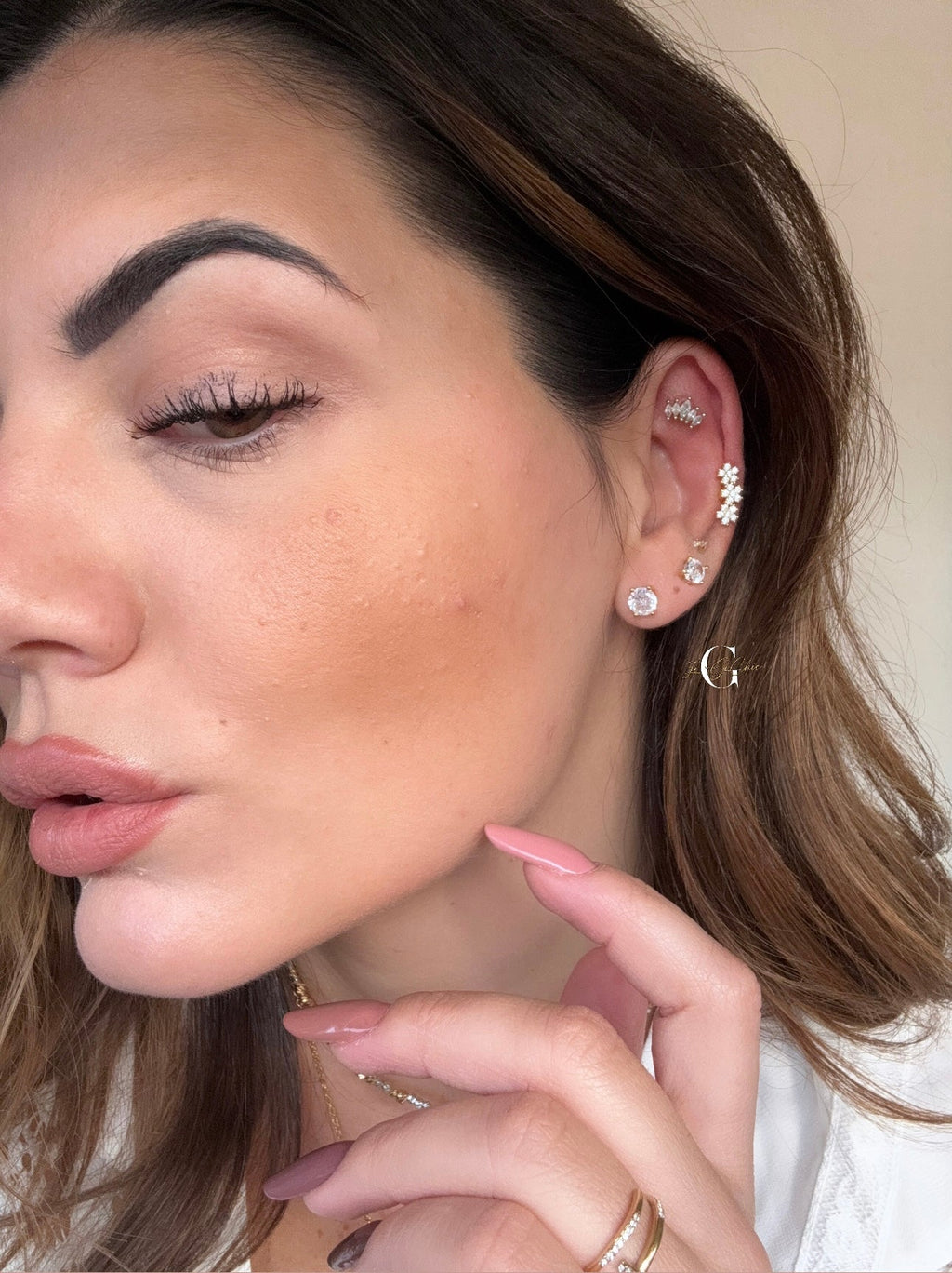 Ear cuff “Tre fiori”