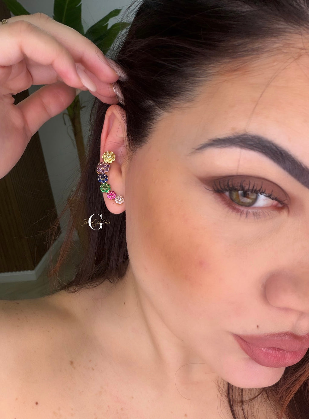 Orecchino ad ear cuff “Magic flowers”