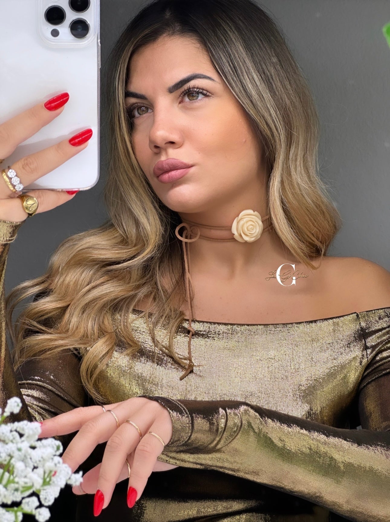 Collana : choker “ROSA”