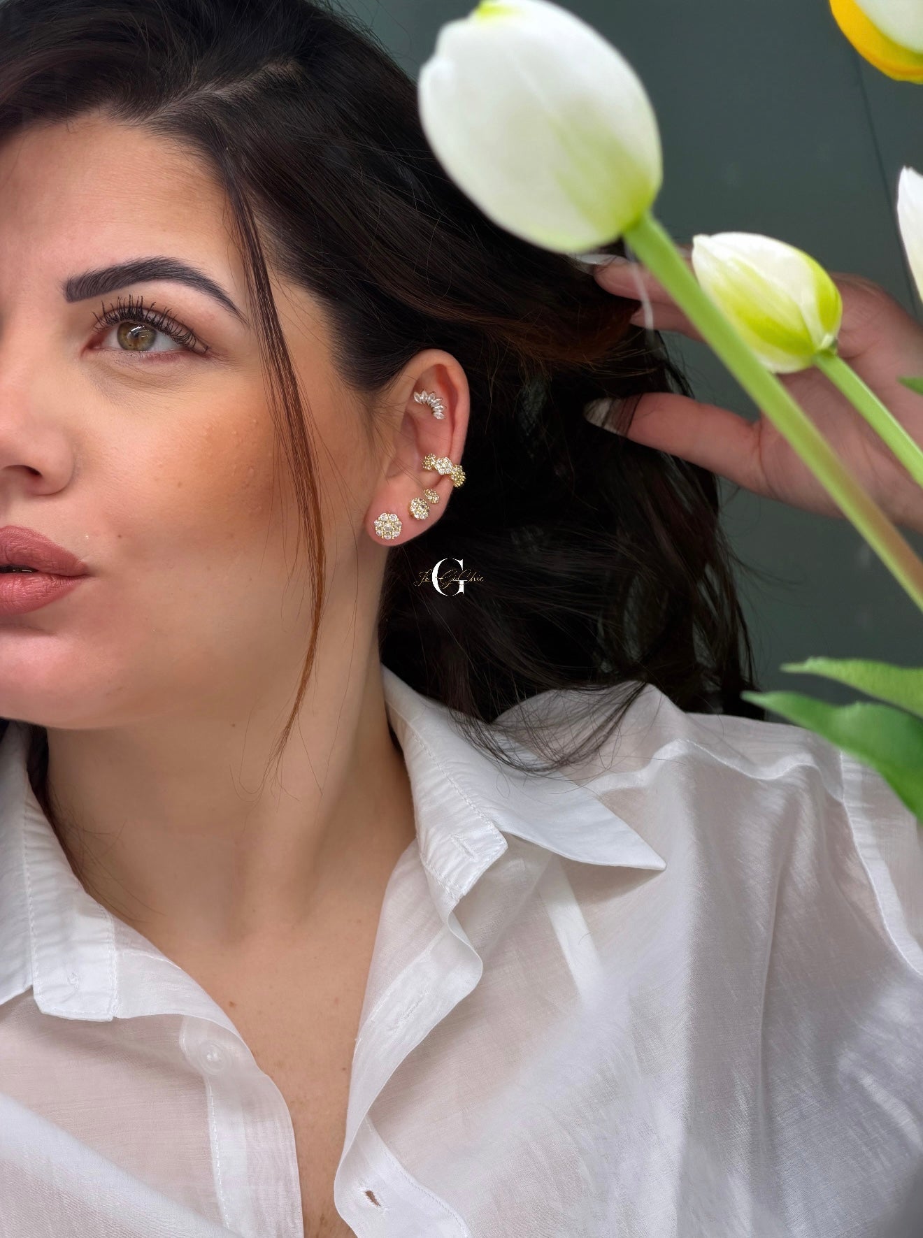 Set orecchini “Flower diamond”
