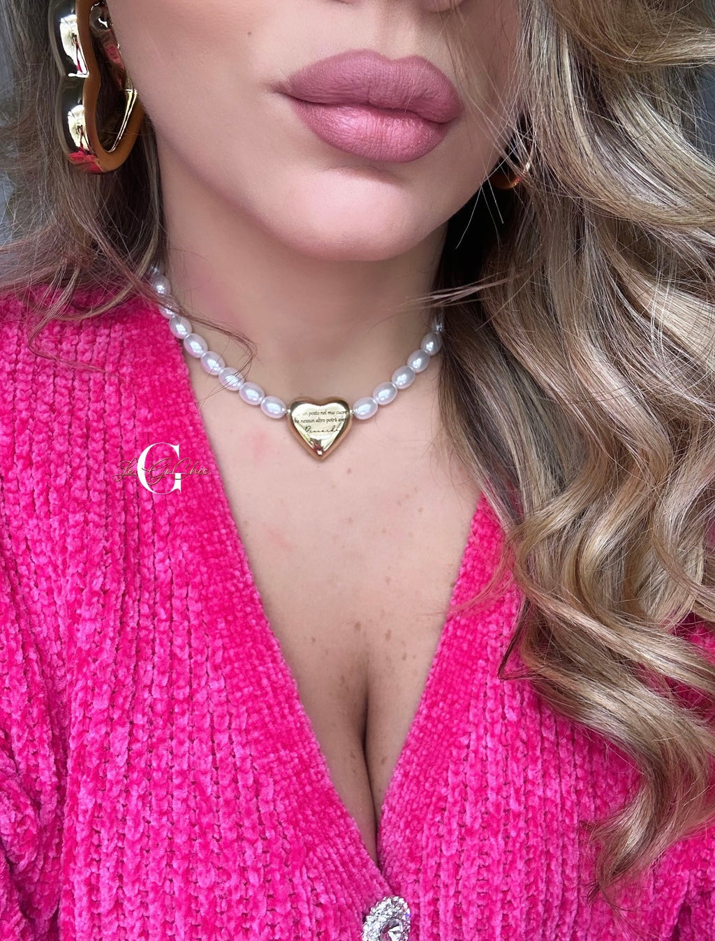 Collana “Cuore bomb con perle”