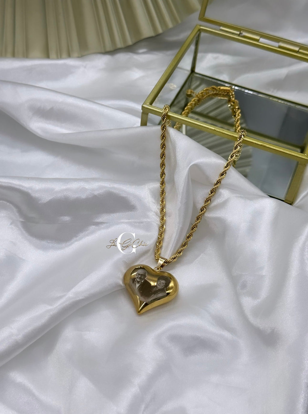 Collana “FOTO incisione” con cuore bombato